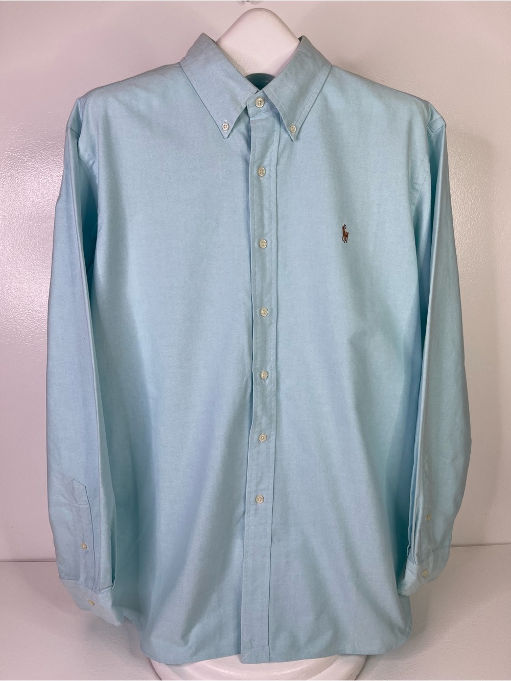 Ralph Lauren Classic Fit Button Down Shirt Light Blue Long Sleeve Mens XL Oxford